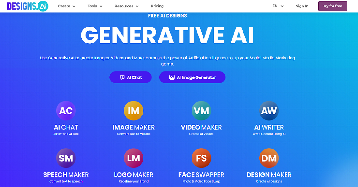 Designs Ai is an AI-powered layout platform that facilitates users to create content speedy.