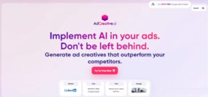 AdCreative.ai Website Screenshot ad creative platform