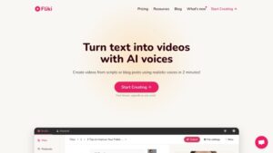 Fliki Ai: High-Quality AI Video Generator - Website Home Page Screenshot