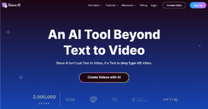 Steve ai logo with AI-generated video creation interface